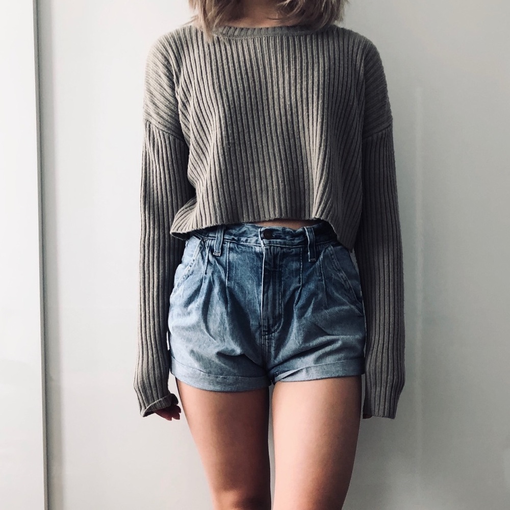 Nude cropped sweater